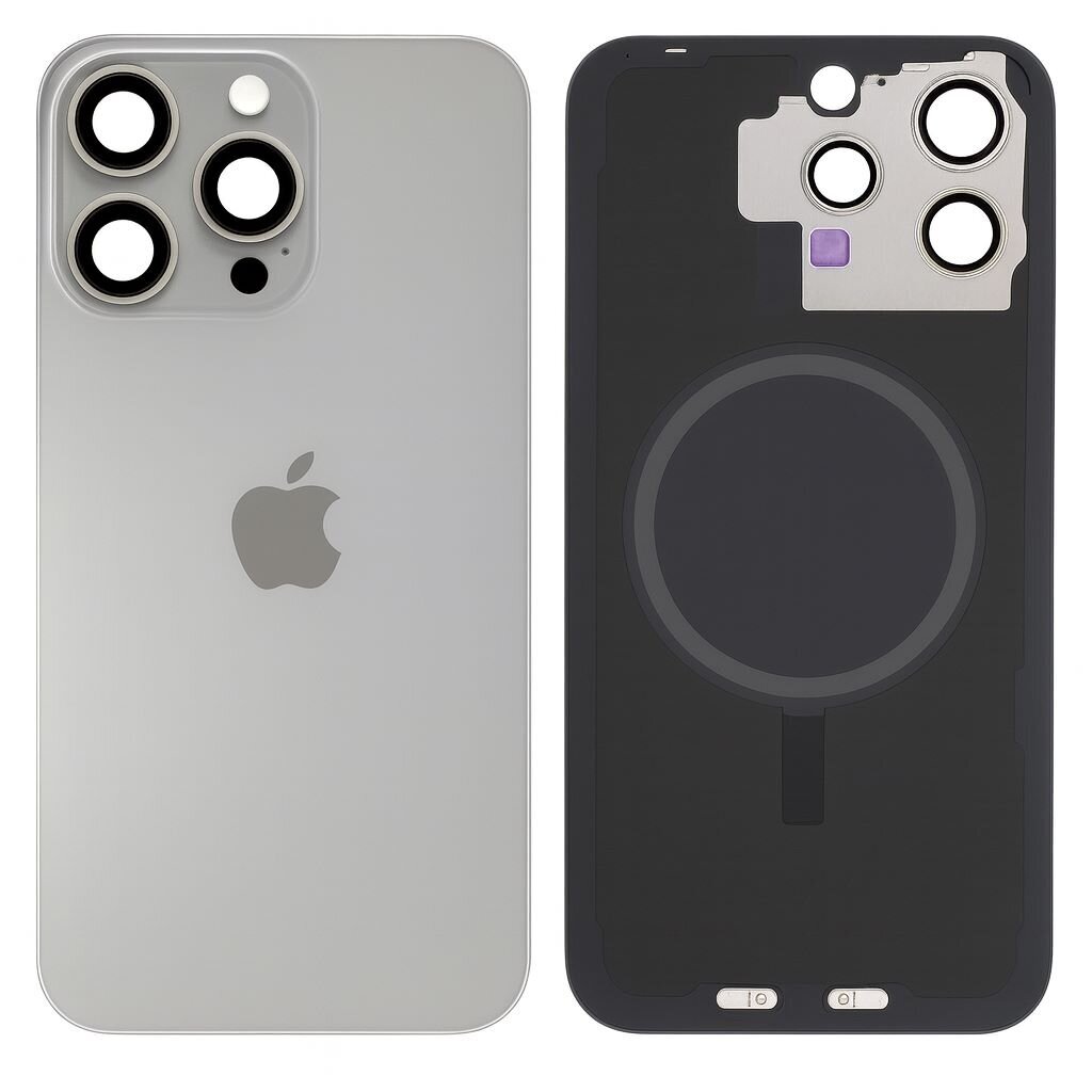 Apple iPhone 15 Pro Max galinis stikliukas (Natural Titanium) (NO FLEX) (Pulled / Grade B) Apple iPhone 15 Pro Max galinis stikliukas (Natural Titanium) (NO FLEX) (Pulled / Grade B)