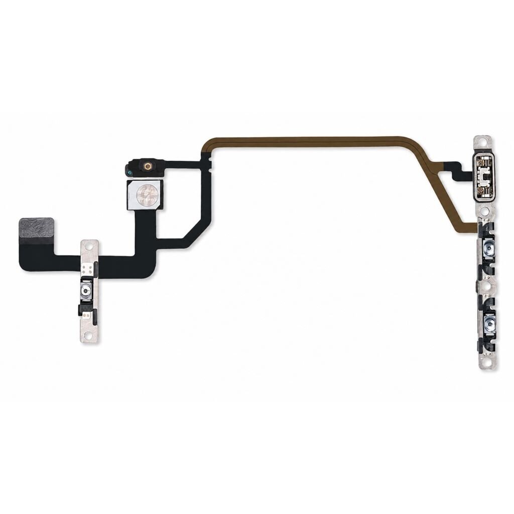 Apple iPhone XR power & volume & mute buttons flex cable with brackets (Original / Used)