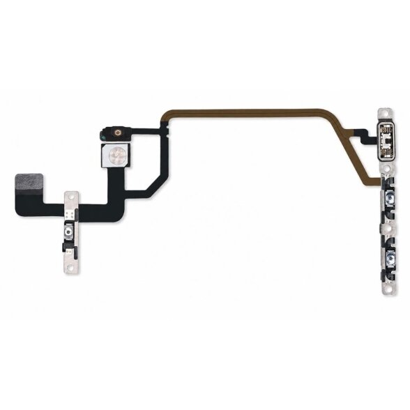 Apple iPhone XR power & volume & mute buttons flex cable with brackets (Original / Used) Apple iPhone XR power & volume & mute buttons flex cable with brackets (Original / Used)