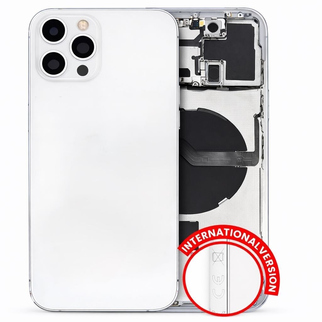 Housing + small parts + charging port for Apple iPhone 12 Pro Max (USA) (Silver) (Pulled / Grade B) Housing + small parts + charging port for Apple iPhone 12 Pro Max (USA) (Silver) (Pulled / Grade B)