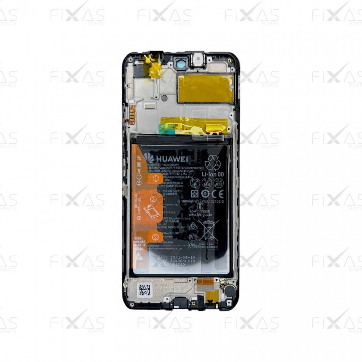 Huawei P smart 2021 display module with frame + battery (Black) (Service Pack) 1 Huawei P smart 2021 display module with frame + battery (Black) (Service Pack) 1
