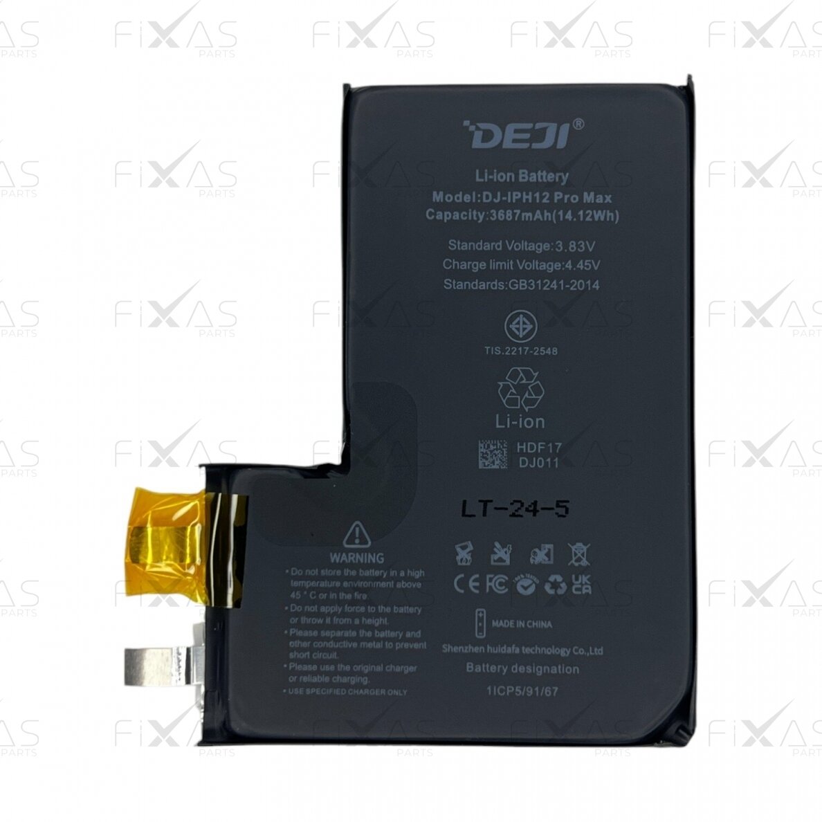 DEJI akumuliatorius su lipduku skirtas iPhone 12 Pro Max (No BMS) (Compatible) 1