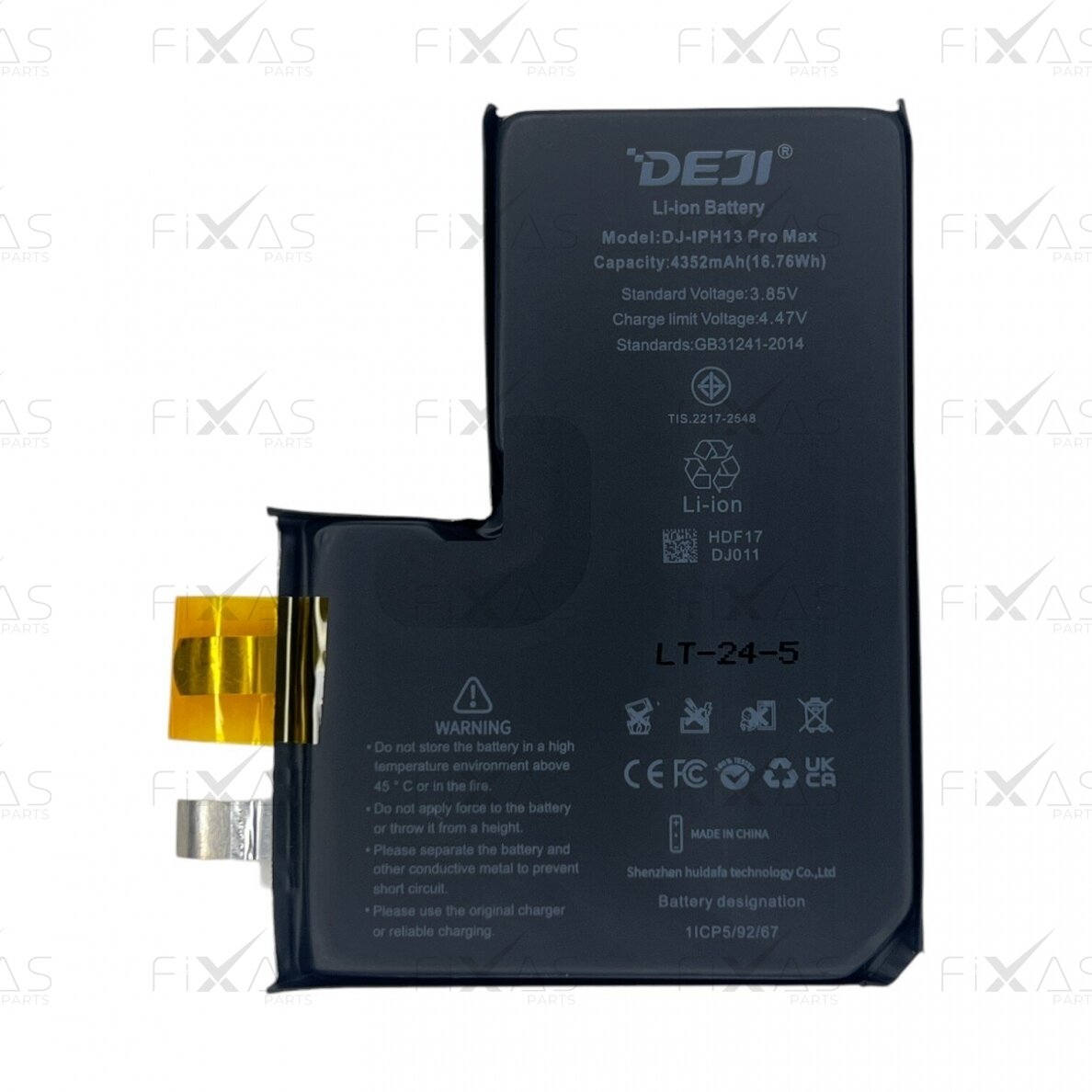 DEJI akumuliatorius su lipduku skirtas iPhone 13 Pro Max (No BMS) (Compatible) 1