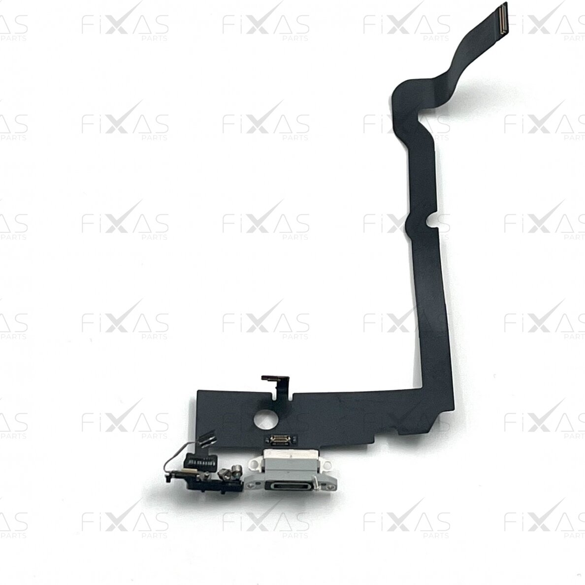 iPhone XS Max charging port flex cable (Silver) (Original / Used) iPhone XS Max charging port flex cable (Silver) (Original / Used)
