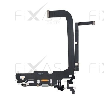 iPhone 13 Pro Max charging port flex cable (Silver) (Original / Used)