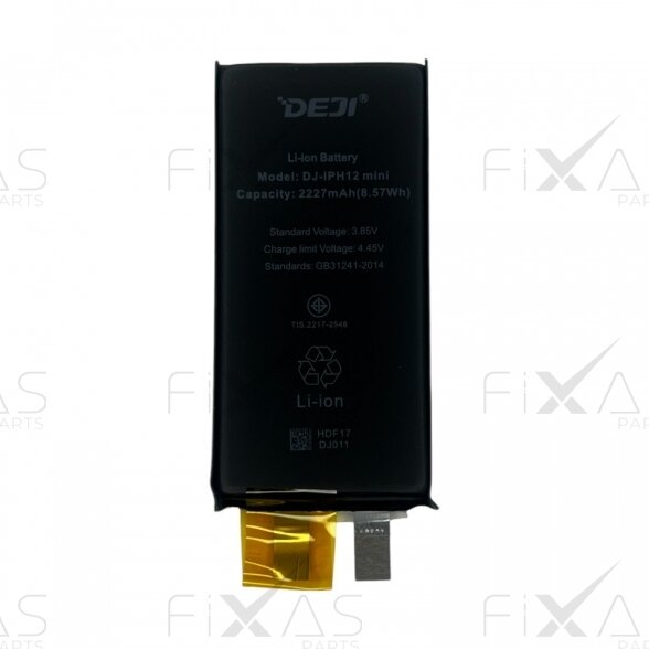 DEJI akumuliatorius su lipduku skirtas iPhone 12 mini (No BMS) (Compatible) 1 DEJI akumuliatorius su lipduku skirtas iPhone 12 mini (No BMS) (Compatible) 1