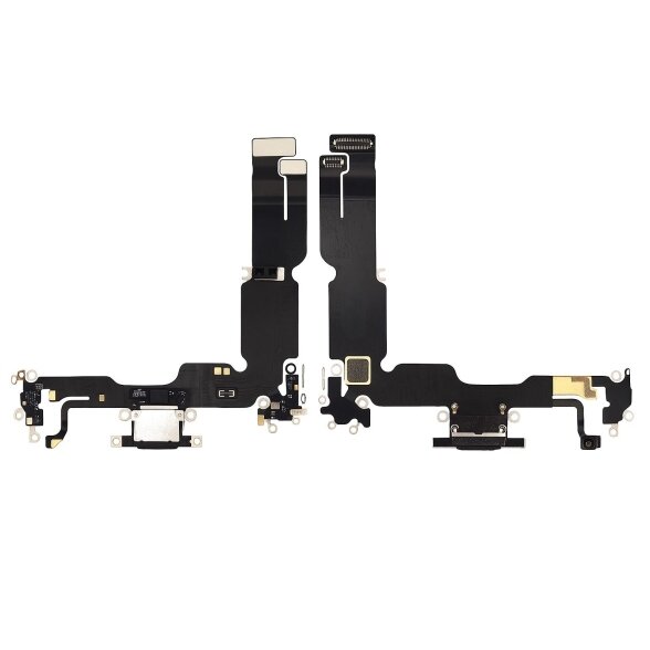 iPhone 15 Plus charging port flex cable (Black) (Original / Used) iPhone 15 Plus charging port flex cable (Black) (Original / Used)