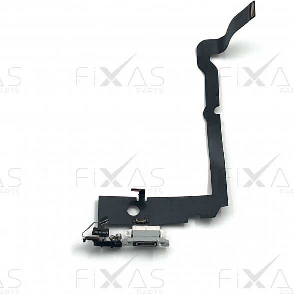 iPhone XS Max charging port flex cable (Silver) (Original / Used) iPhone XS Max charging port flex cable (Silver) (Original / Used)