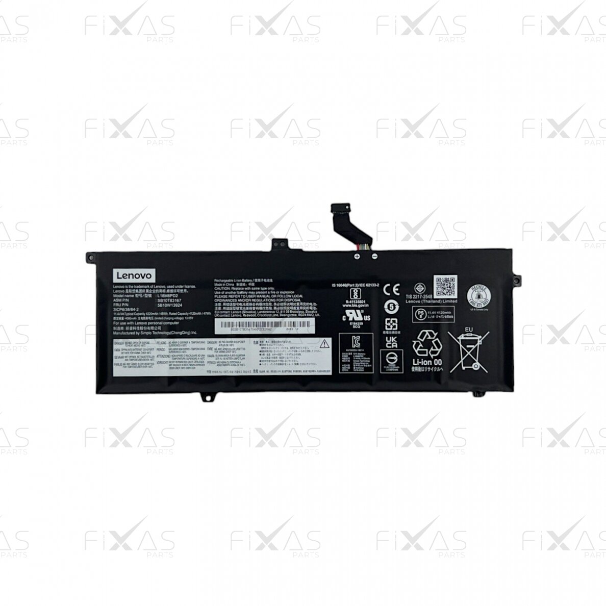 Lenovo ThinkPad X13 Gen 1 / X390 / X395  48 Wh 11.46V battery (Service Pack)