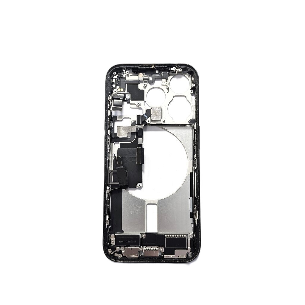 Middle frame + small parts + charging port for Apple iPhone 15 Pro (Black) (Pulled / Grade A)
