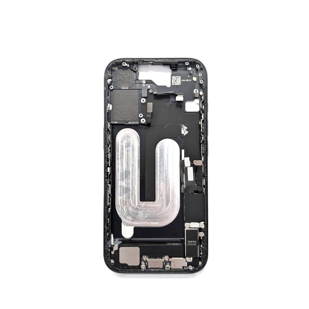 Middle frame + small parts + charging port for iPhone 16 (Black) (Pulled / Grade C) 1