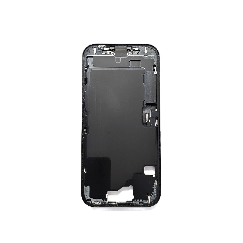 Middle frame + small parts + charging port for iPhone 16 (Black) (Pulled / Grade C)