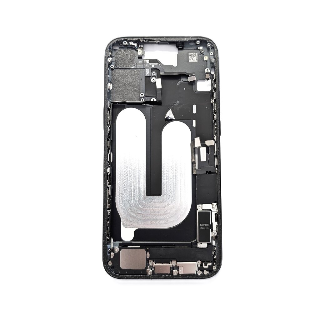 Middle frame + small parts + charging port for iPhone 16 Plus (Black Titanium) (Pulled / Grade B)