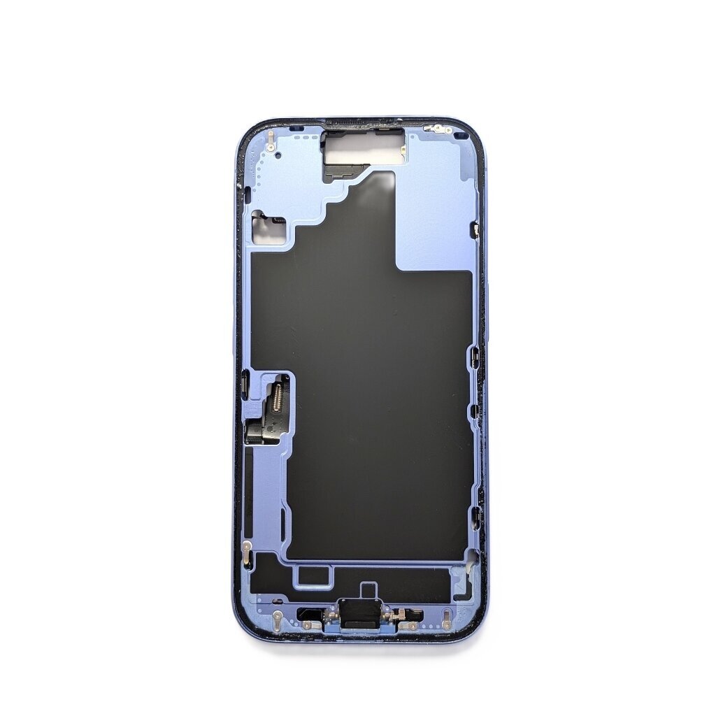 Middle frame + small parts + charging port for iPhone 16 (Ultramarine) (Pulled / Grade B) 1