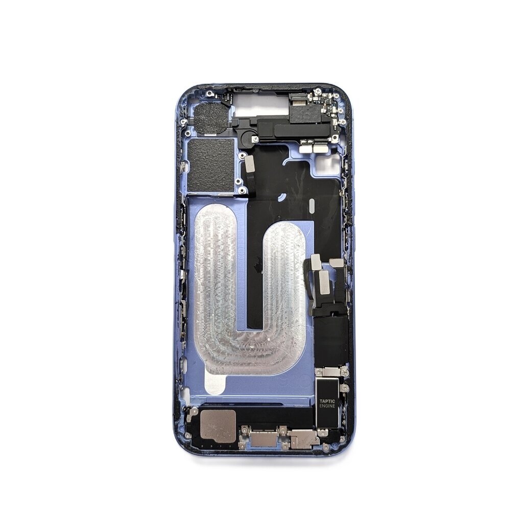 Middle frame + small parts + charging port for iPhone 16 (Ultramarine) (Pulled / Grade B)