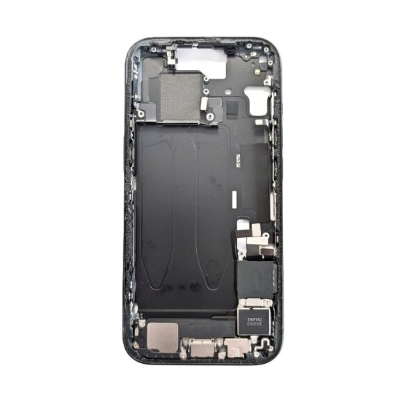 Middle frame + small parts + charging port for Apple iPhone 15 (Black) (Pulled / Grade A) Middle frame + small parts + charging port for Apple iPhone 15 (Black) (Pulled / Grade A)