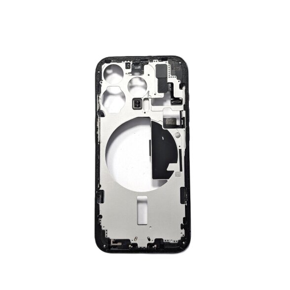 Middle frame + small parts + charging port for Apple iPhone 15 Pro (Black) (Pulled / Grade A) 1