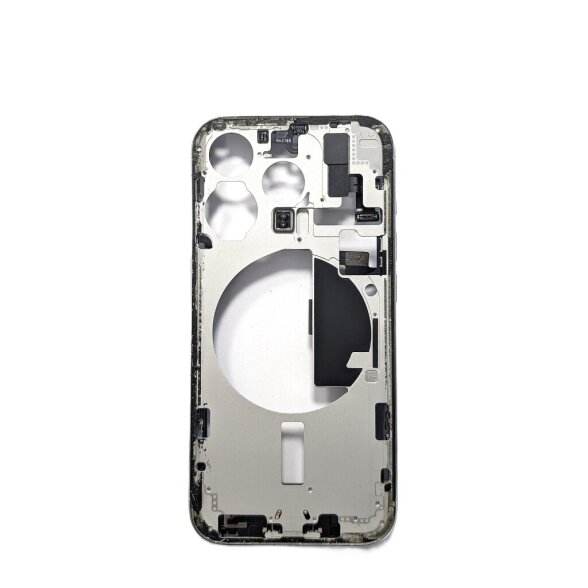 Middle frame with small parts for iPhone 15 Pro (Titanium White) (Pulled / Grade B) 1