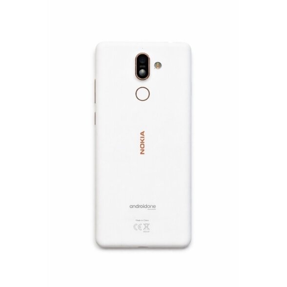 Nokia 7 Plus korpusas su smulkiomis detalėmis + akumuliatorius (White) (Pulled / Grade / B)