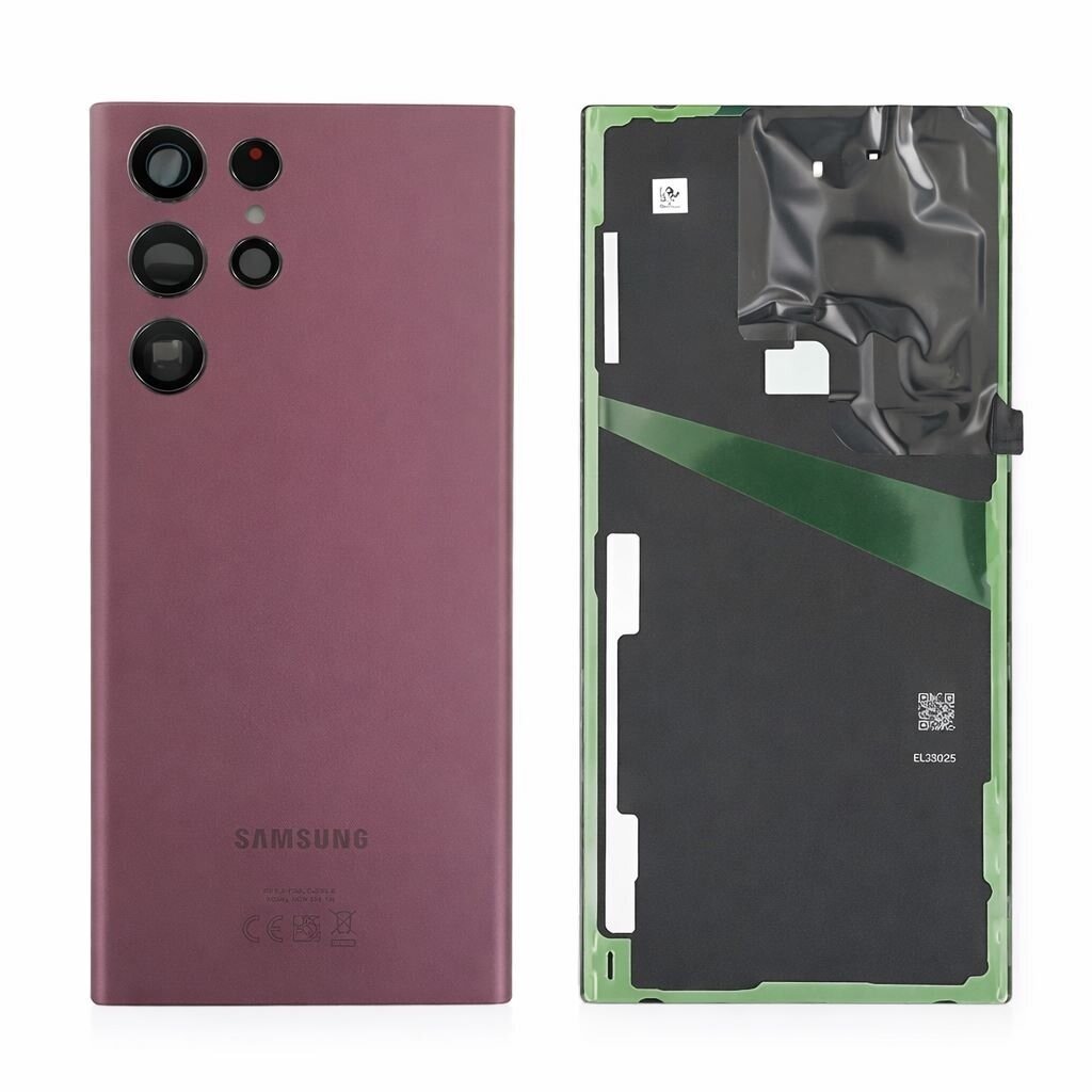 Samsung Galaxy S22 Ultra 5G (S908) back cover with camera lens (Burgundy) (Pulled / Grade A)