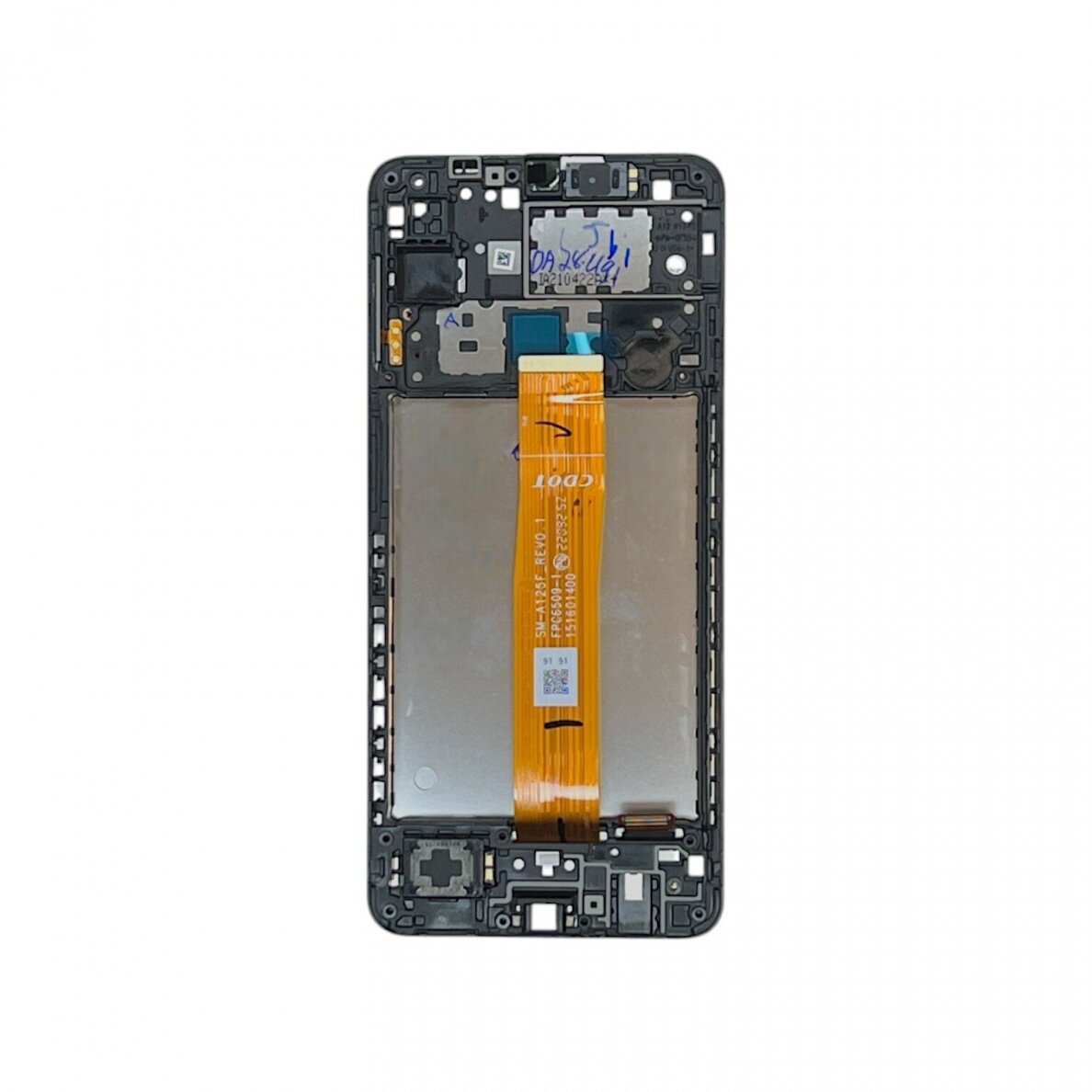 Samsung Galaxy A12 (A125) ekranas su rėmeliu (Black) (Service Pack) 1