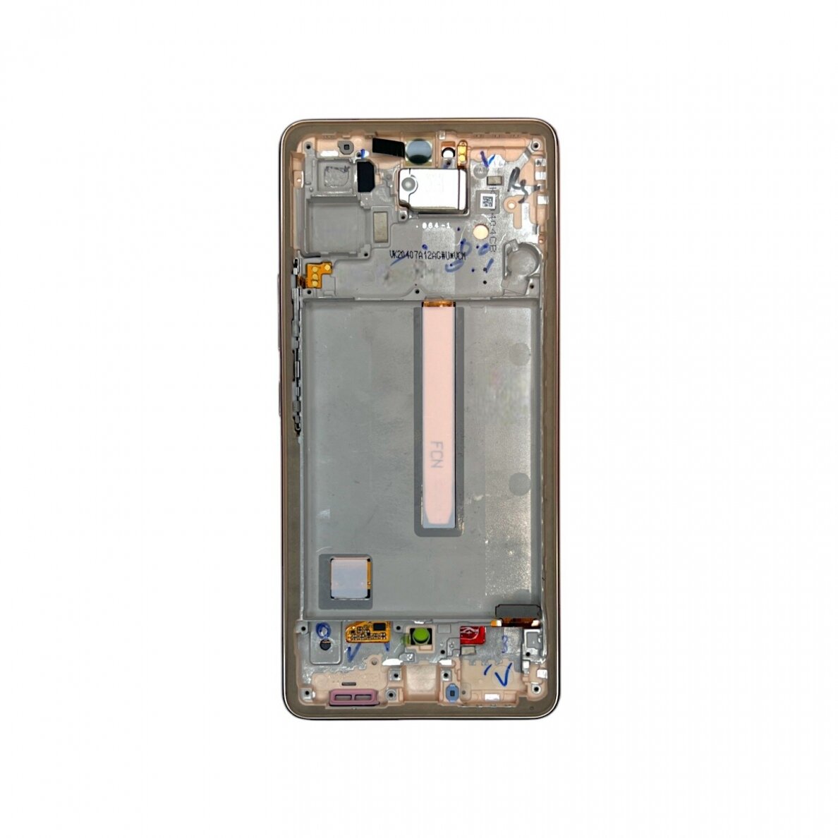 Samsung Galaxy A53 (A536) ekranas su rėmeliu (Gold) (Service Pack) 1