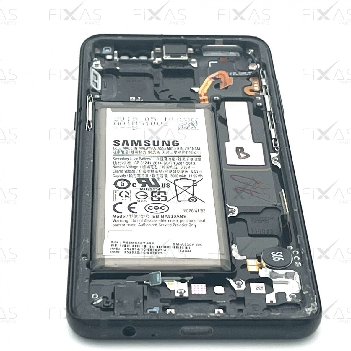 Samsung Galaxy A8 2018 (A530) display module (Black) (Pulled / Grade B) 1