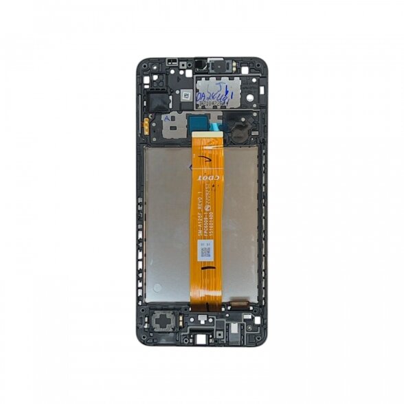 Samsung Galaxy A12 (A125) ekranas su rėmeliu (Black) (Service Pack) 1