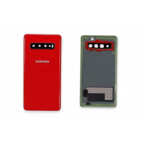 Samsung Galaxy S10+ (G973) back cover with camera lens (Red) (Pulled / Grade C) Samsung Galaxy S10+ (G973) back cover with camera lens (Red) (Pulled / Grade C)