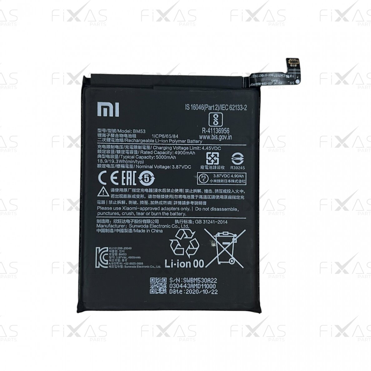 Xiaomi Mi 10T / Mi 10T Pro akumuliatorius (Original / Used)